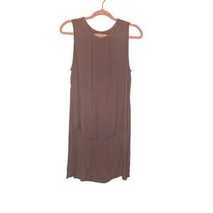 Anthropologie Cloth and Stone Charcoal Gray High Low Hem Size Medium Tank Top